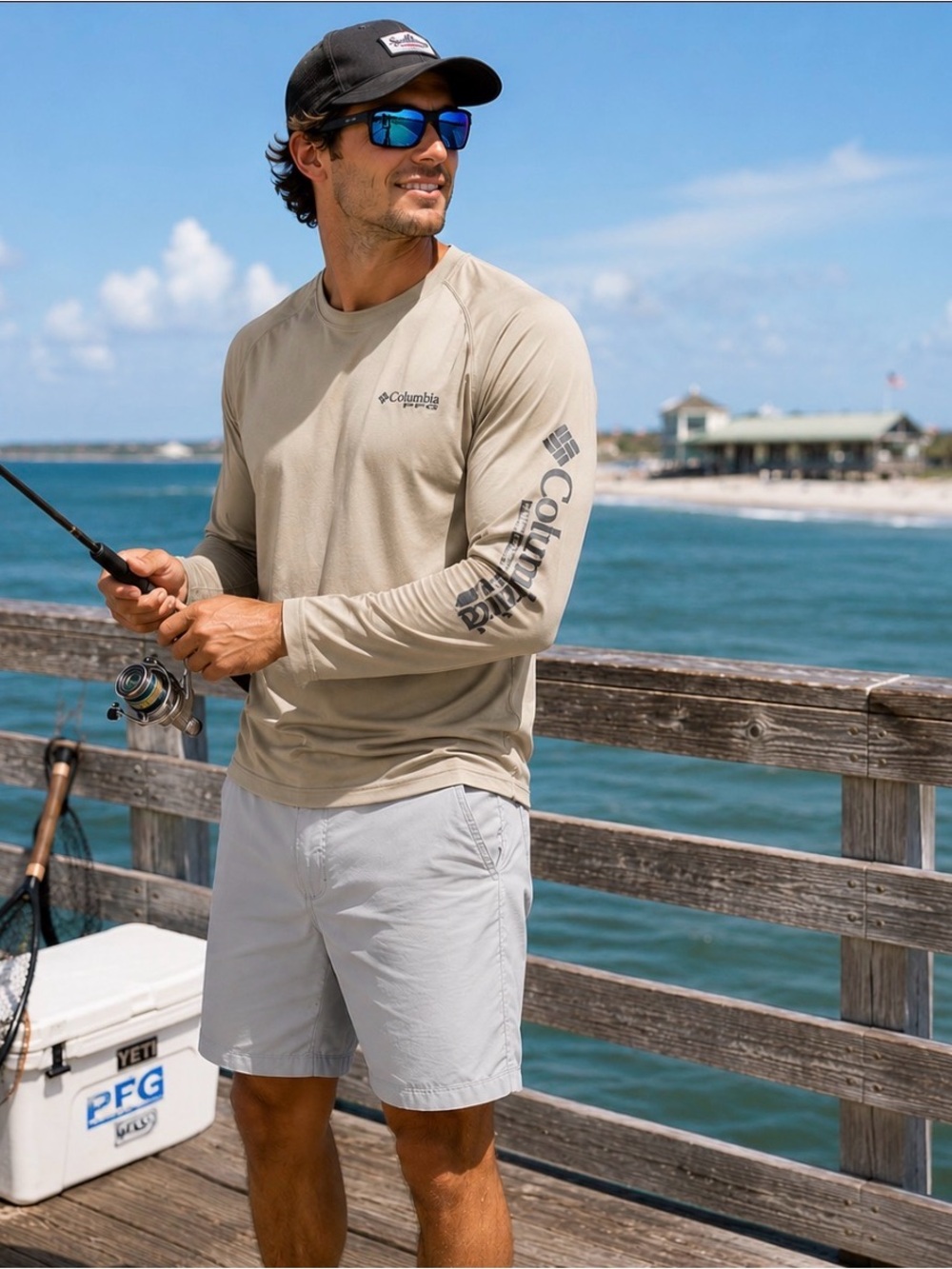 Columbia PFG Men's Gray Fishing shorts Size 42 Performance Outdoor Boating Short